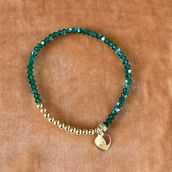 EMERALD LITTLE GIRL & BABY | SWAROVSKI CUSTOM INITIAL